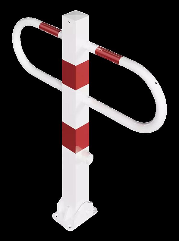 Durchgangssperre PARON zum Aufdübeln, feuerverzinkt und weiß pulverbeschichtet, mit Dreikantschloss