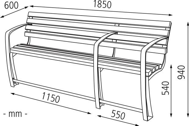 Sitzbank SENIOR m. R., 2 + 1-Sitzer