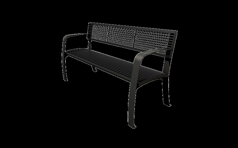 Seniorenbank CASERTA mit Rückenlehne und Armlehnen aus Stahl