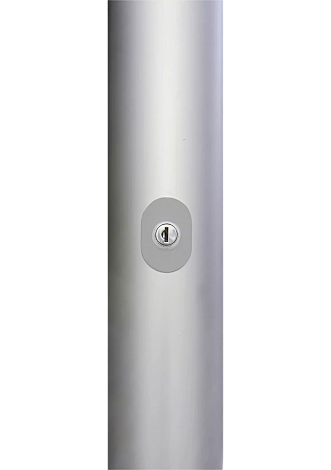 Detail: abschließbare Hissvorrichtung mittels Profilzylinderschloss
