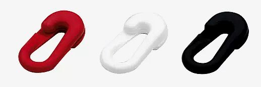 Verbindungsglieder zum Zusammenklemmen aus Stahl, rot, weiß oder schwarz, VE=6 Stück