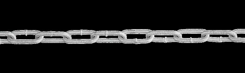 Absperrkette aus Stahl - feuerverzinkt Gliederstärke 5 x 35 mm, VE = 10 m