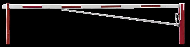 Wegesperre FLEN zum Einbetonieren, mit Diagonalstrebe und höhenverstellbarer Auflagestütze, Sperrbreite 4,5 m