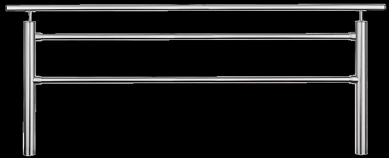 Geländersystem BORVO mit Handlauf, mit Flachkopf, 2 m, zum Einbetonieren