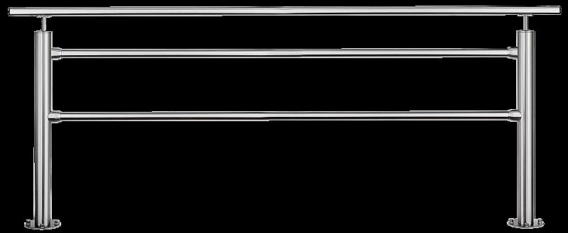 Geländersystem BORVO mit Handlauf, mit Flachkopf, 2 m, zum Aufdübeln