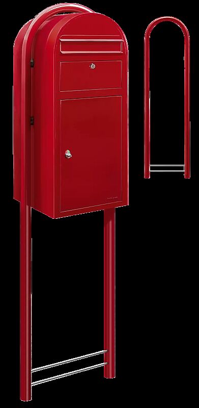 Brief- und Paketkasten BOBI CARGO zum Einbetonieren, in RAL 3001 signalrot