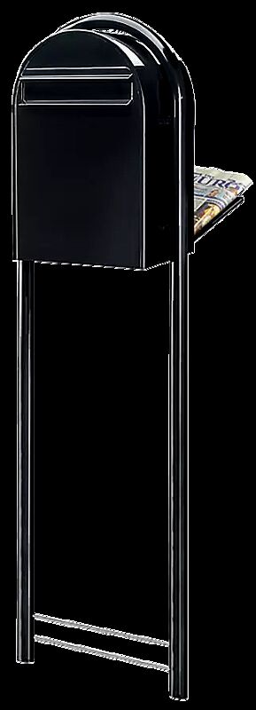 Briefkasten BOBI CLASSIC B mit Bogenständer, in tiefschwarz ähnlich RAL 9005