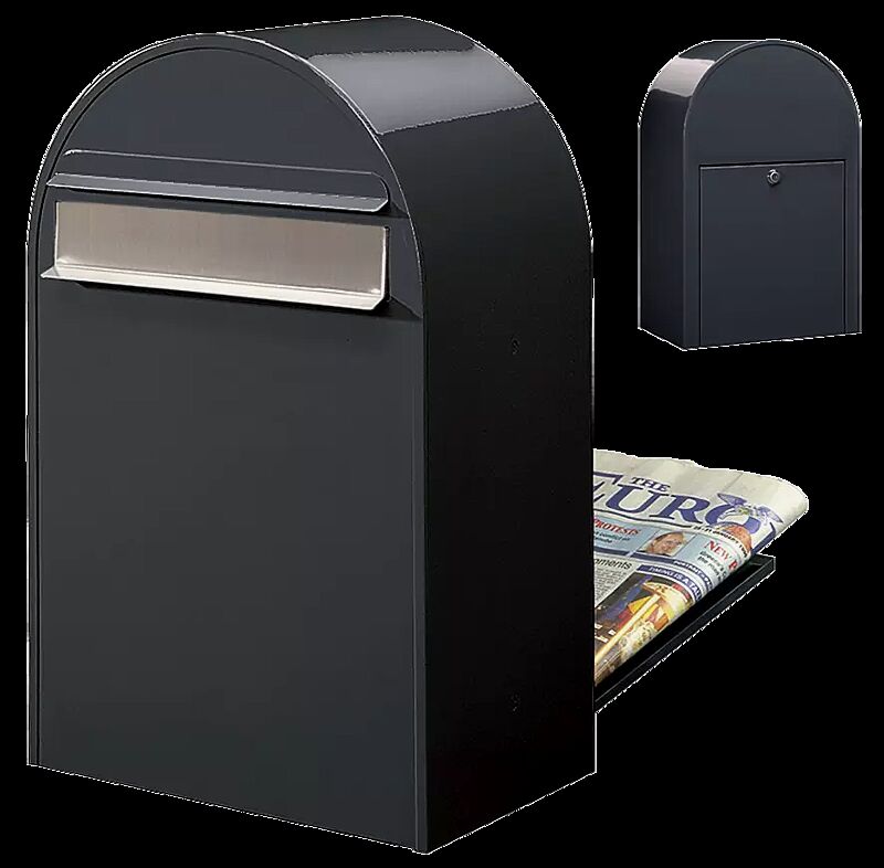 Briefkasten BOBI CLASSIC B in RAL 7016 anthrazitgrau mit Edelstahleinwurfklappe