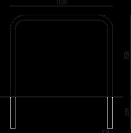 1000 x 1000 mm o. Q., Einbet. -250 mm