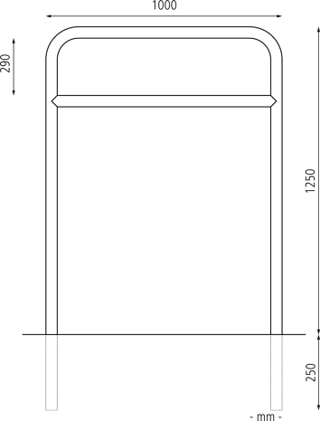 1000 x 1500 mm m. Q., Einbet. -250 mm