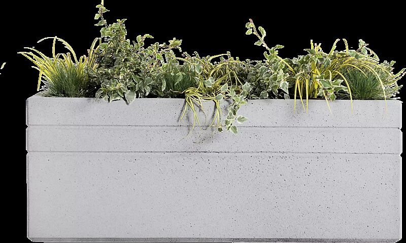 Pflanzbehälter BRNO, rechteckig, Beton sandgestrahlt