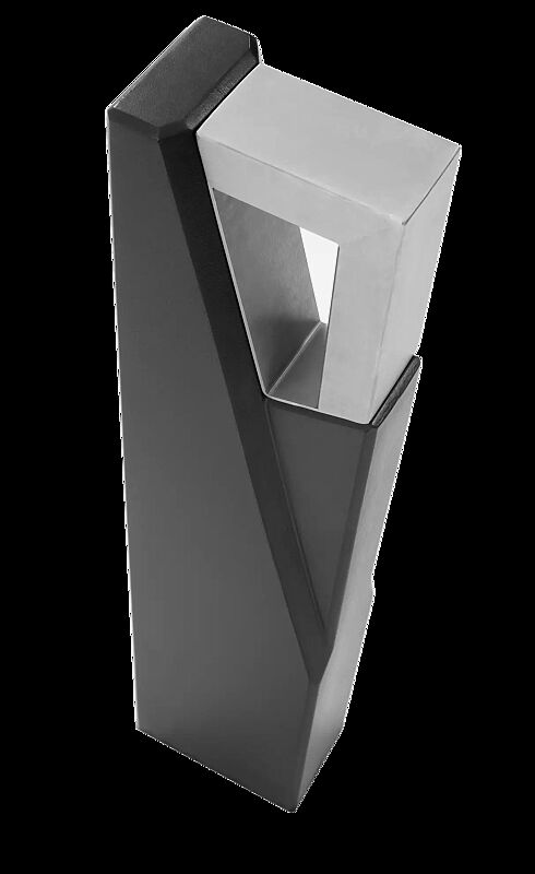 Poller INTAL, Höhe 850 mm, Stahlteile in RAL 7016 anthrazitgrau, Beton beschichtet in graphit