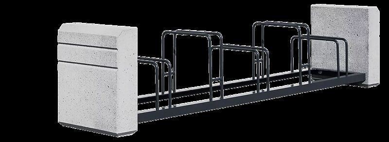 Fahrradständer BRNO, Stahlteile in RAL 7021 schwarzgrau, Beton sandgestrahlt