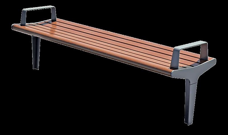 Sitzbank FLOWING ohne Rückenlehne, mit Armlehnen