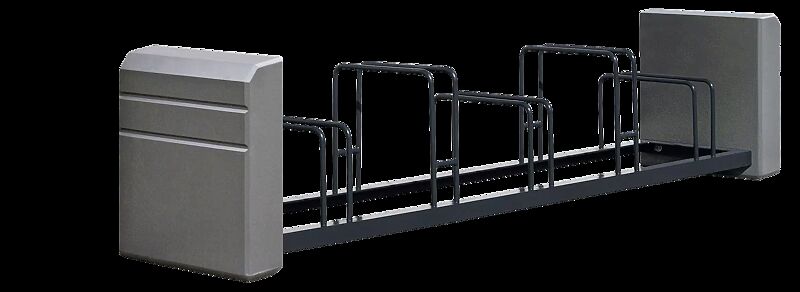 Fahrradständer BRNO, Stahlteile in RAL 7021 schwarzgrau, Beton beschichtet in graphit