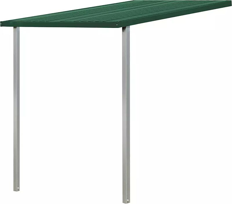 Seitendach in dunkelgrün