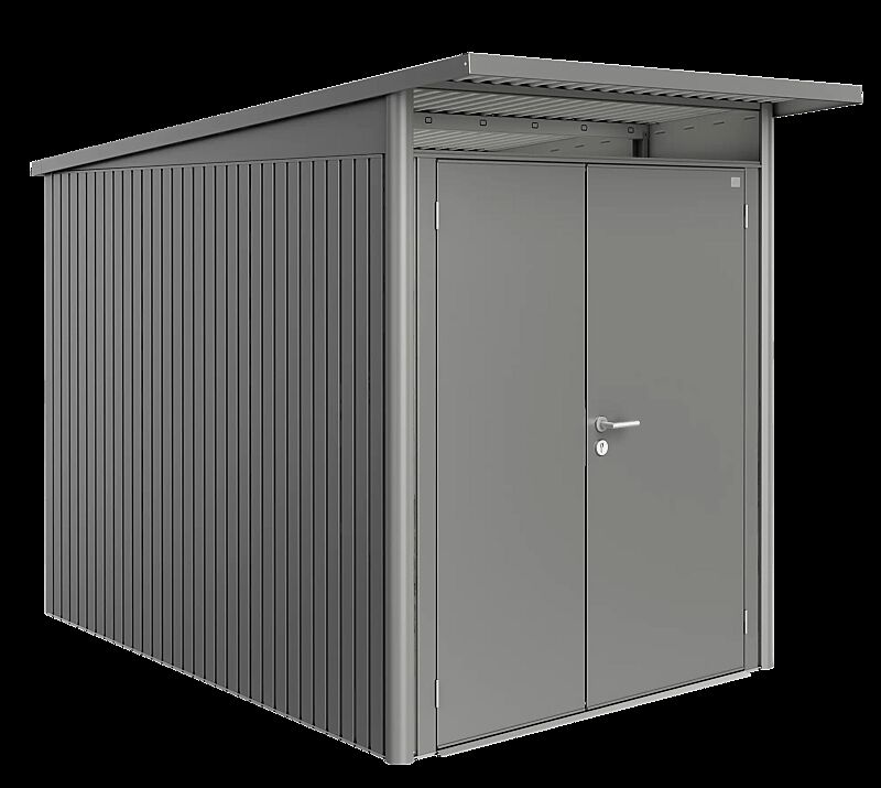 Gerätehaus AVANTGARDE®, Größe 3, in quarzgrau-metallic, mit Doppelflügeltür