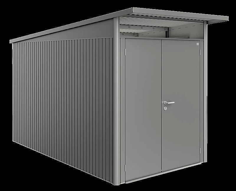 Gerätehaus AVANTGARDE®, Größe 4, in quarzgrau-metallic, mit Doppelflügeltür