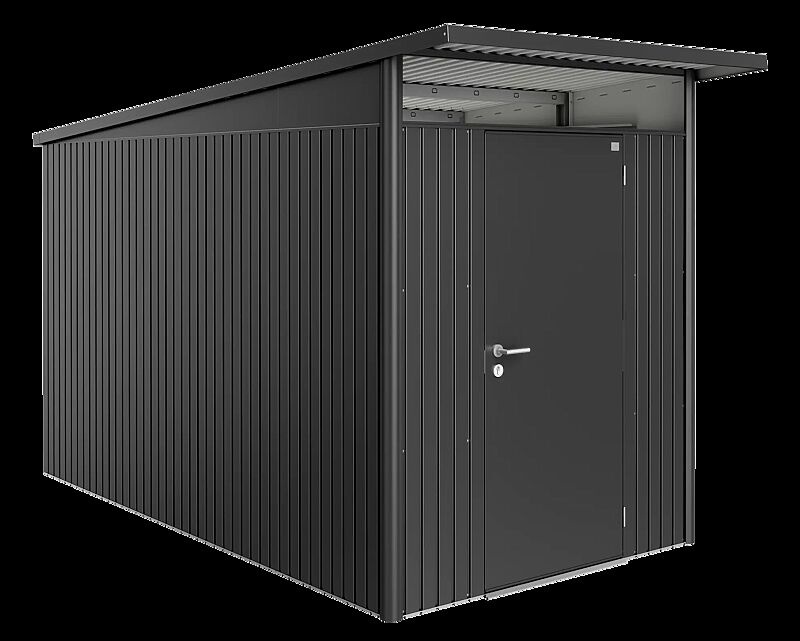 Gerätehaus AVANTGARDE®, Größe 4, in dunkelgrau-metallic, mit Einflügeltür