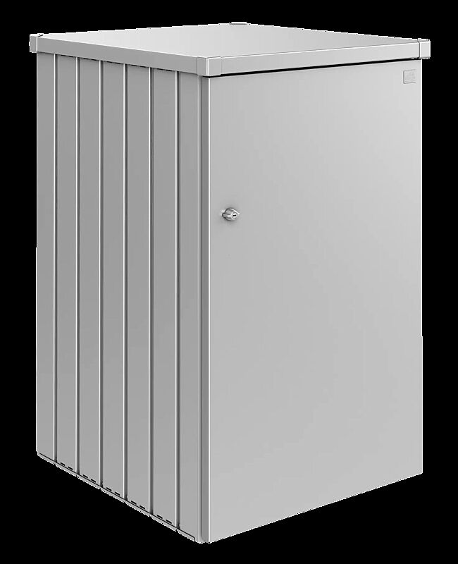 Müllbehälter-Einzelschrank ALEX® in silber-metallic