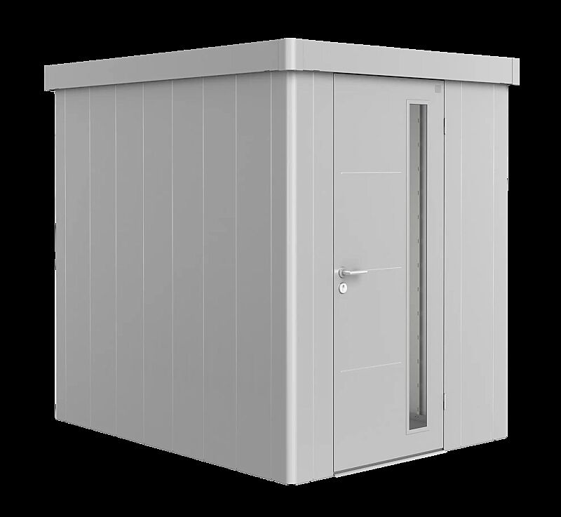 Gerätehaus NEO, Modell 2A, in silber-metallic, mit Einflügeltür