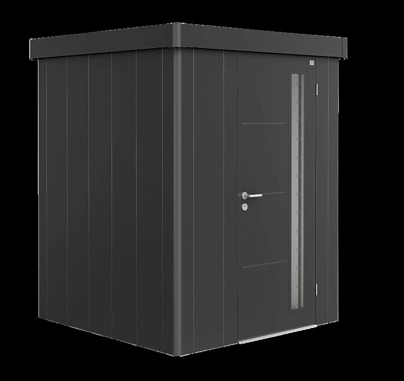 Gerätehaus NEO, Modell 1A, in dunkelgrau-metallic, mit Einflügeltür
