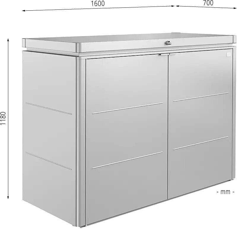 Müllbehälterschrank HIGHBOARD - Modell 160 Farbe: quarzgrau-metallic