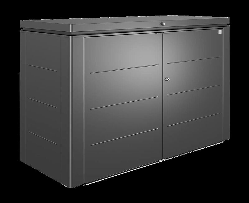 Müllbehälterschrank HIGHBOARD, Modell 200, für 3 x 120 Liter oder 3 x 240 Liter in dunkelgrau-metallic