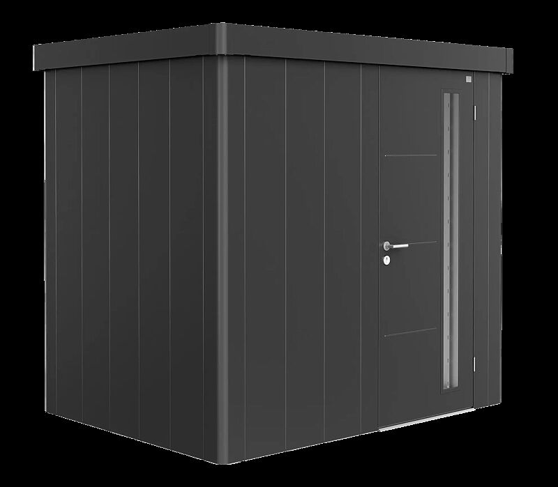 Gerätehaus NEO, Modell 1B, in dunkelgrau-metallic, mit Einflügeltür
