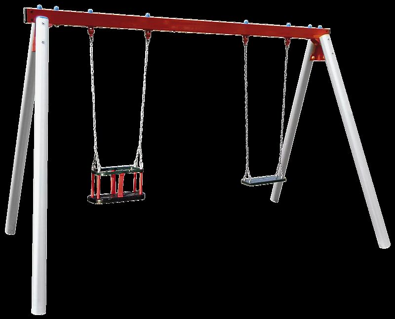 Doppelschaukel BIANCA mit Kleinkind-Sicherheitssitz und Standard-Sicherheitsschaukelsitz