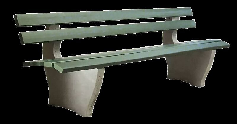 Sitzbank CATANIA, mit Recycling-Kunststoffbelattung, in grün ähnlich RAL 6005