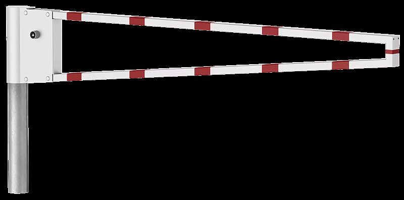 Wegesperre RAAHE, Sperrbreite 2,5 m, feuerverzinkt und weiß pulverbeschichtet mit roten Reflexstreifen 