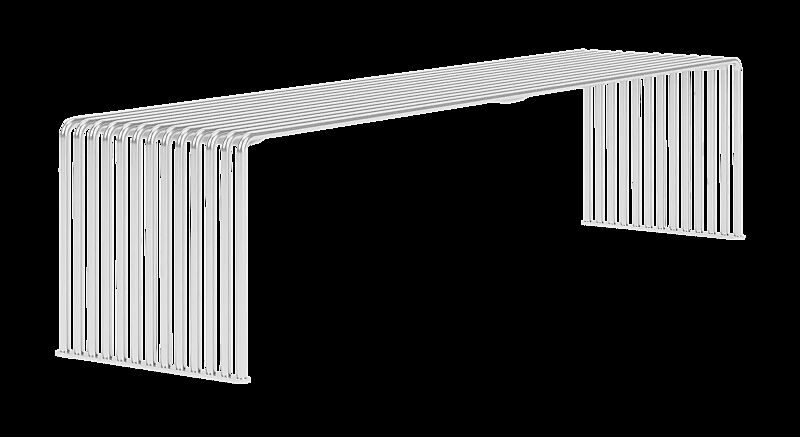 Sitzbank ANZIO ohne Rückenlehne, gerade, aus Edelstahl