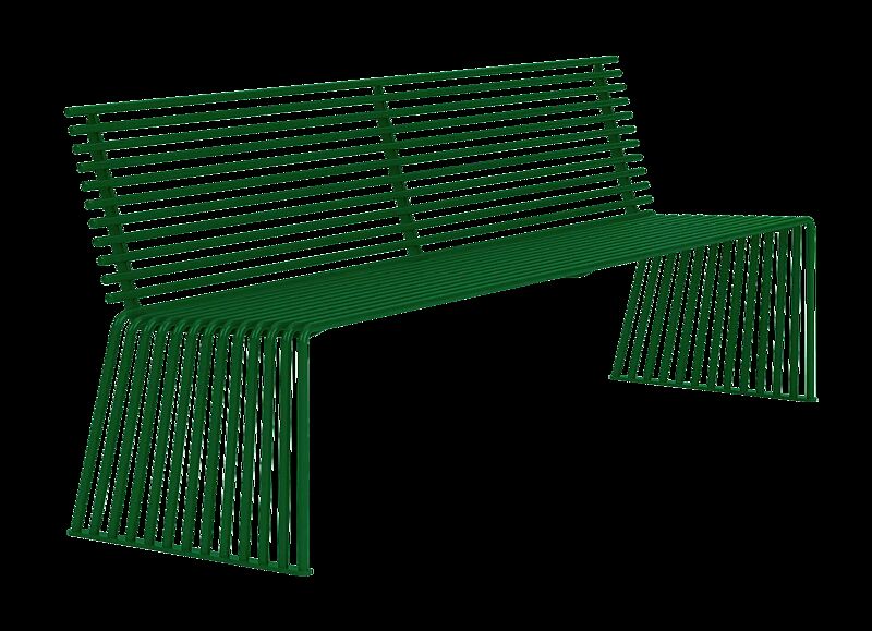Sitzbank ANZIO mit Rückenlehne, gerade, in RAL 6029 minzgrün