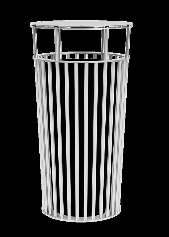 Abfallbehälter ANZIO, mit Schutzdach, ohne Ascher, aus Edelstahl