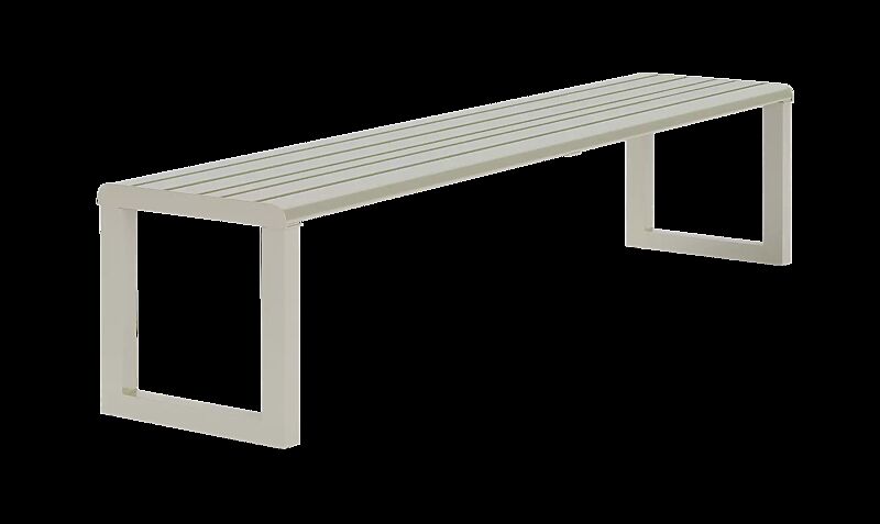 Sitzbank MANTUA ohne Rückenlehne, in RAL 7032 kieselgrau