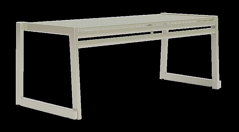 Sitzbank CORTINA ohne Rückenlehne, zum freien Aufstellen, Breite 1200 mm, in RAL 7032 kieselgrau