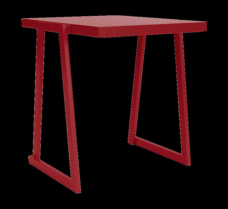 Tisch CORTINA, rechteckig, Breite 600 mm, zum freien Aufstellen, in RAL 3000 feuerrot