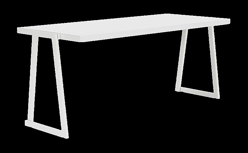 Tisch CORTINA, rechteckig, Breite 1800 mm, zum freien Aufstellen, in RAL 9003 signalweiß