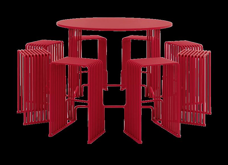 Bank-Tisch-Kombination ANZIO, 4-Sitzer, mit rundem Tisch, High-Ausführung, in eisenglimmergrau