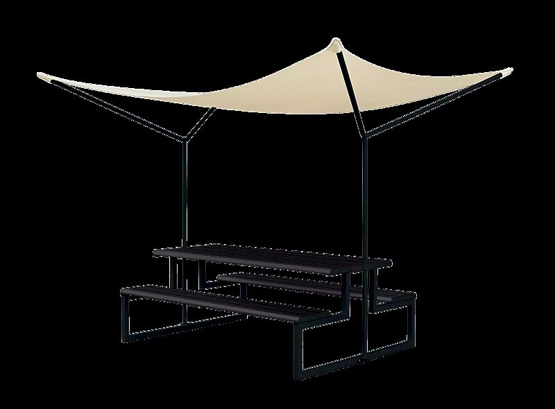 Freizeitüberdachung MANTUA, in RAL 9005 tiefschwarz