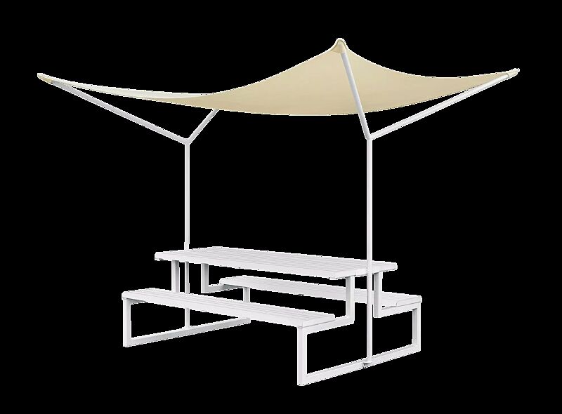 Freizeitüberdachung MANTUA, in RAL 9003 signalweiß