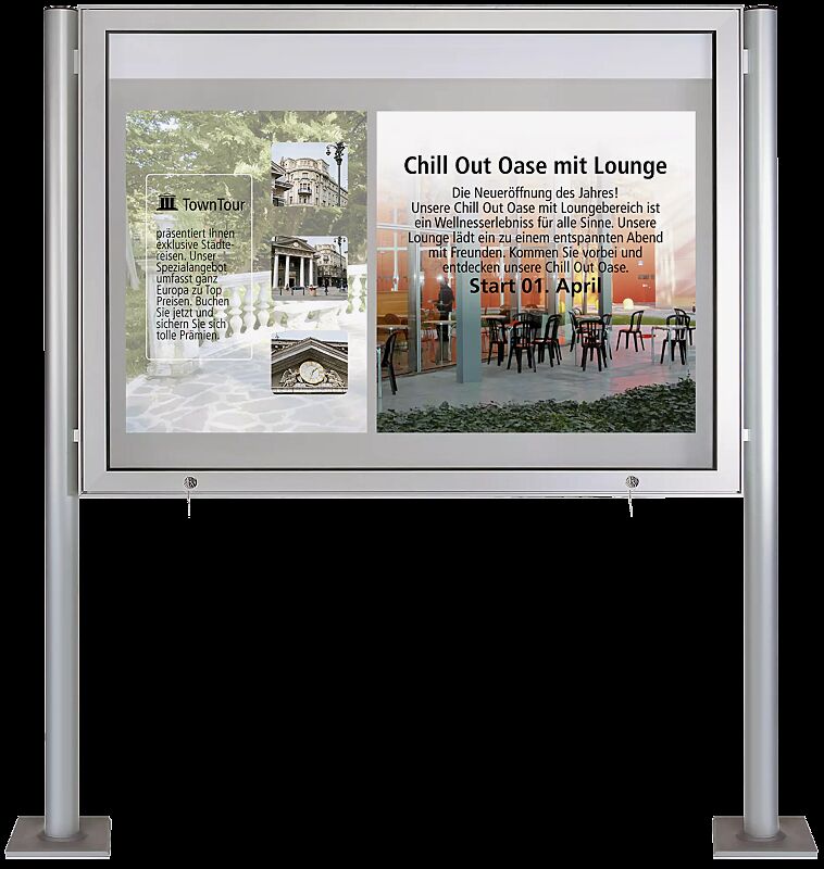 Schaukasten CITY Format DIN A1, Klappflügel, zum Aufdübeln