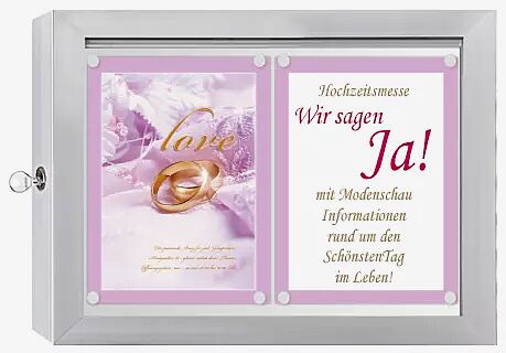 Schaukasten CHOIS, Querformat, für 2 x DIN A4, Alu silber