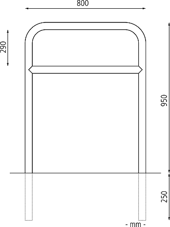 800 x 1200 mm m. Q., Einbet. -250 mm