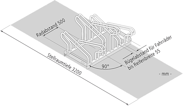 einseitig 90°, 500 mm