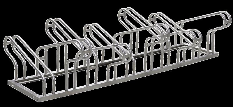 Fahrradständer UNIVERSAL doppelseitig 90°, 10 Stellplätze, Edelstahl