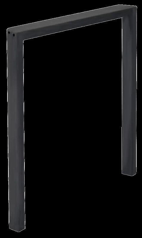 Anlehnbügel ELGIN ohne Quersteg, zum Einbetonieren, Breite 850 mm, in RAL 8019 graubraun