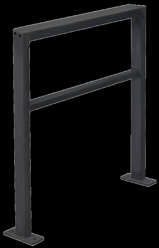 Anlehnbügel ELGIN mit Quersteg, zum Aufdübeln, Breite 850 mm, in RAL 8019 graubraun