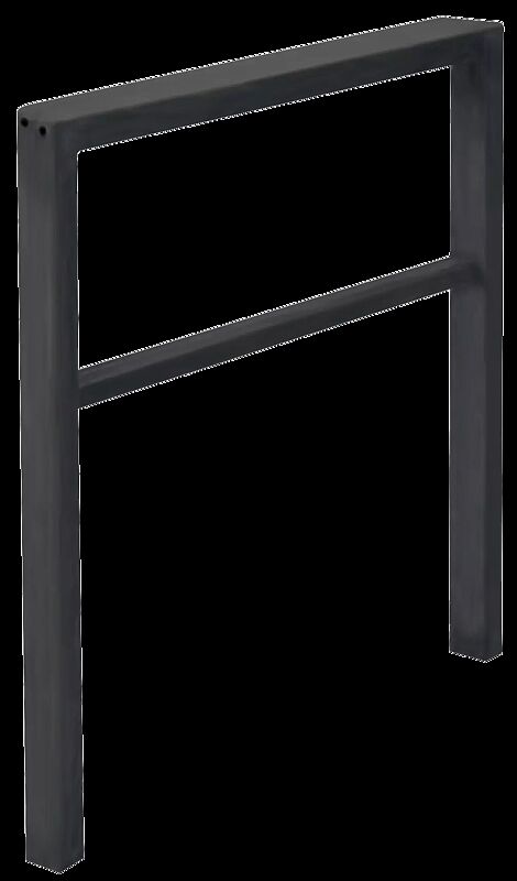 Anlehnbügel ELGIN mit Quersteg, zum Einbetonieren, Breite 850 mm, in RAL 8019 graubraun